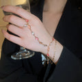 Rainbow Resin Oval Double Layer Beaded Bracelet Ring Hand Chain Geometric Light Luxury Jewelry view 1