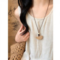 Bohemian Braided Resin Floral Pendant Necklace For Women, Ethnic Vacation Long Cord Jewelry view 4