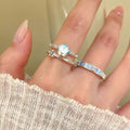 Blue Starfish Shell Faux Pearl Open Adjustable Ring For Women Beach Vacation Stacking Index Jewelry view 2