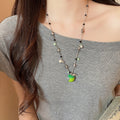 Pastoral Apple Star Enamel Pearl Alloy Necklace Summer Sweet Fruit Collarbone Choker view 3