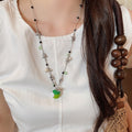 Pastoral Apple Star Enamel Pearl Alloy Necklace Summer Sweet Fruit Collarbone Choker view 1