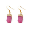 Gold Tone Rectangular Crystal Cluster Drop Earrings in Five Colors view 2