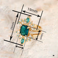 Old Money Court Style Crown Ring Two Piece Set For Women With Faux Emerald Temperament Jewelry view 4