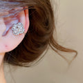 18K Gold Plated Copper Zircon Flower Clip-on Earrings For Women Light Luxury No Piercing Ear Cuffs view 3