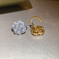 18K Gold Plated Copper Zircon Flower Clip-on Earrings For Women Light Luxury No Piercing Ear Cuffs view 4