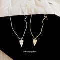 Korean Style Alloy Pointed Heart Totem Necklace Geometric Old Money Light Luxury Collarbone Chain view 2
