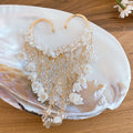 Chic Floral Faux Pearl Tassel Drop Earrings Sweet Vacation Flower Ear Hook Jewelry view 4