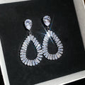 Light Luxury Copper Teardrop Zircon Stud Earrings With Silver Posts For Evening Wear view 2