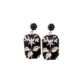 Vintage Alloy Stud Earrings With Rhinestone Enamel Flower Leaf Geometric New Chinese Design view 5