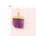 Gold Cap Irregular Resin Crystal Drop Earrings Four Colors view 2