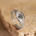 Hand Drawn Line Sun Open Ring, Simple Minimalist Goddess Style French Commuter Jewelry view 5