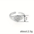 Hand Drawn Line Sun Open Ring, Simple Minimalist Goddess Style French Commuter Jewelry view 4