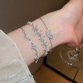Light Luxury Faux Pearl Cubic Zirconia Beaded Flower Bangle Vintage Elegant Jewelry view 3