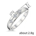 Light Luxury Rhombus Inlaid Zircon Ring For Women, Korean Stackable Fashion Jewelry view 4