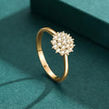 Snowflake Flower Luxury Ring For Women, Metal Plated Wedding Dress Jewelry Accessories view 5