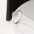 Snowflake Flower Luxury Ring For Women, Metal Plated Wedding Dress Jewelry Accessories view 2