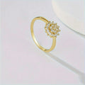 Snowflake Flower Luxury Ring For Women, Metal Plated Wedding Dress Jewelry Accessories view 3