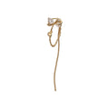 Korean Light Luxury Copper Bow Tassel Clip-on Earrings For Women Non Pierced Ear Cuffs view 5