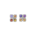 2026 New Copper Sparkling Zircon Flower Stud Earrings And Ring Jewelry Set, Sweet Light Luxury Style view 5