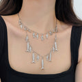 Vintage Alloy Goldfish Double Layer Necklace, Old Money Style Metal Collarbone Choker view 3