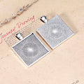 Square Cabochon Pendant Trays in Five Metal Finishes view 2
