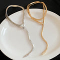 Old Money Alloy Snake Splice Choker Necklace Minimalist Designer Clavicle Chain view 4