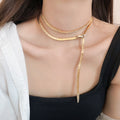 Old Money Alloy Snake Splice Choker Necklace Minimalist Designer Clavicle Chain view 3
