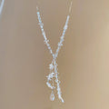 2026 New Artificial Crystal Beaded Tassel Necklace Geometric Minimalist Old Money Choker For Women view 4