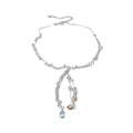 2026 New Artificial Crystal Beaded Tassel Necklace Geometric Minimalist Old Money Choker For Women view 5