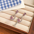 Elegant Luxury Pink Rhinestone Wine Glass Shape Zircon Alloy Drop Stud Party Jewelry For Women Earrings view 4