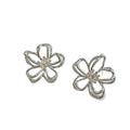Sweet Colorful Hollow Flower Alloy Stud Earrings, Monet Garden Inspired Summer Floral Jewelry view 5