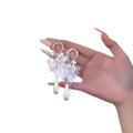 Elegant Floral Shell Faux Pearl Stud Earrings For Women Light Luxury Banquet Jewelry view 5