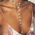 Rhinestone Star Alloy Necklace For Women, Old Money Style Statement Clavicle Choker view 3