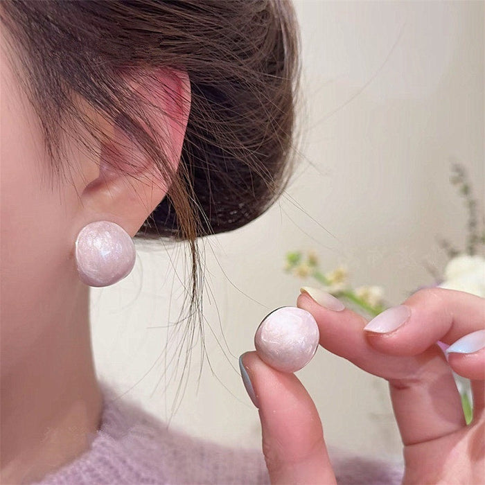 Alloy Oval Enamel Clip-on Earrings Geometric Fashion Sweet Minimalist Ear Jewelry