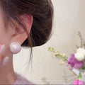 Alloy Oval Enamel Clip-on Earrings Geometric Fashion Sweet Minimalist Ear Jewelry view 3