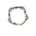 Blue Rhinestone Flower Copper Beaded Bracelet, Fresh Minimalist Summer Jewelry For Women view 5