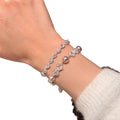 Modern Minimalist Faux Pearl Beaded Bracelet With Bowknot Heart Zircon Charm For Women view 5