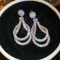 Light Luxury Copper Teardrop Zircon Wrap Stud Earrings With Silver Pins For Women view 2