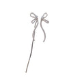 Zircon Bow Tassel Asymmetric Drop Earrings With Silver Pin Minimalist Chic Design view 5