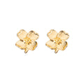 Elegant Vintage Gold Tone Alloy Textured Flower Stud Earrings For Women, Luxury Floral Statement Earrings view 5