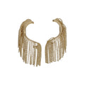 Geometric Twisted Metal Tassel Drop Earrings With Silver Pins, Statement Niche Fashion Jewelry view 5