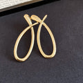 Minimalist Alloy Teardrop Stud Earrings With Silver Pins, Smooth Cross Hollow Light Luxury Style view 4