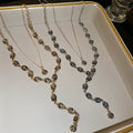 2026 Vintage Alloy Rose Flower Y Necklace For Women, Old Money Light Luxury Collarbone Jewelry view 4