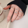 Light Luxury Alloy Jewelry Set With Rhinestone Heart Star Moon Teardrop Geometric Rings view 4