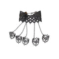 Gothic Iron Metal Chain Finger Bracelet With Cone Tassel Nail Hand Chain For Women view 5