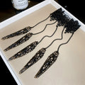 Gothic Iron Metal Chain Finger Bracelet With Cone Tassel Nail Hand Chain For Women view 4