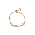 Micro Pave Zircon Oval Cats Eye Stone Floral Bangle For Elegant Office Lady Style view 5