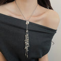 Elegant Metal Waterdrop Tassel Necklace Minimalist Geometric Clavicle Choker view 3