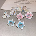 Light Luxury Floral Crystal Zircon Stud Earrings With Silver Posts For Fresh Summer OL Style view 2
