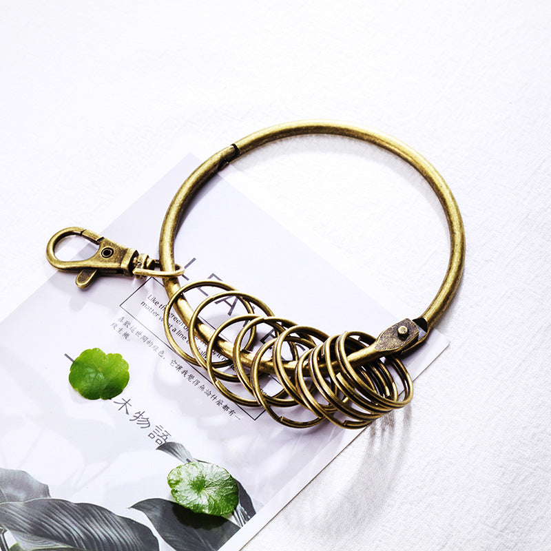 Vintage Bronze 10-Ring Key Holder Keychain